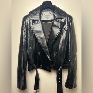Givenchy Shiny Black Leather Jacket